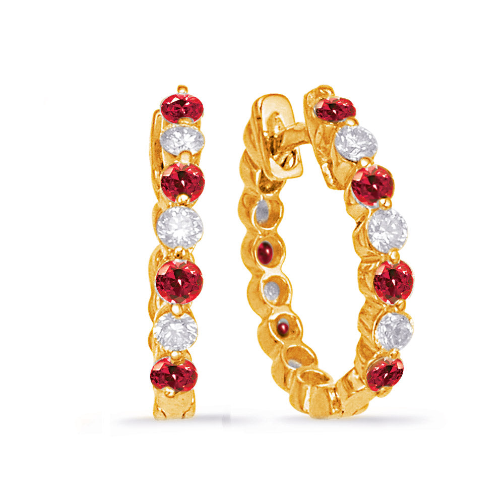 Ruby &amp; Diamond Earring