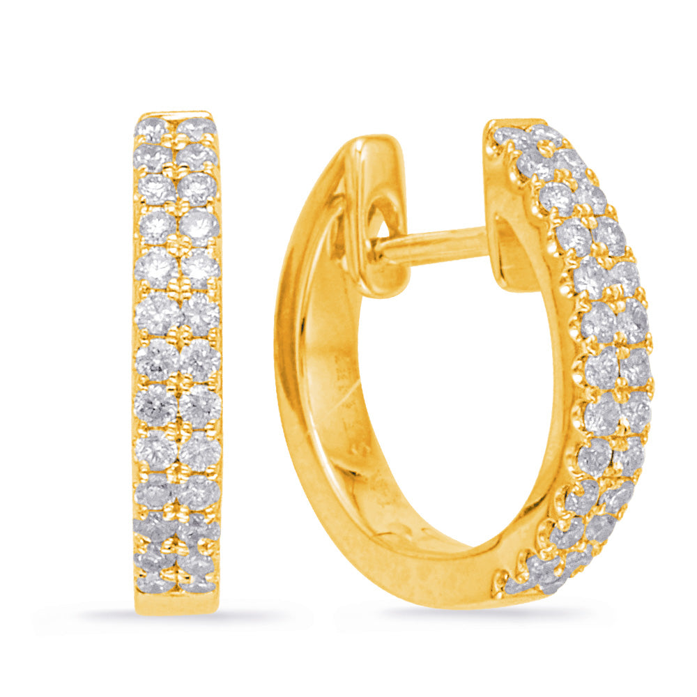 Yellow Gold Huggie Earring