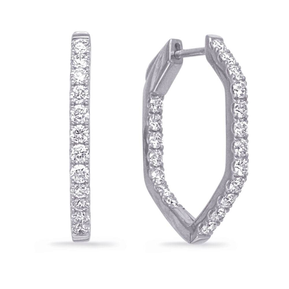 White Gold &amp; Diamond Hoop Earring