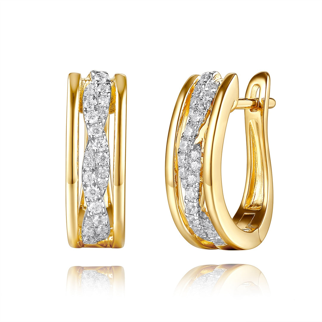 Yellow &amp; White Gold Diamond Earring
