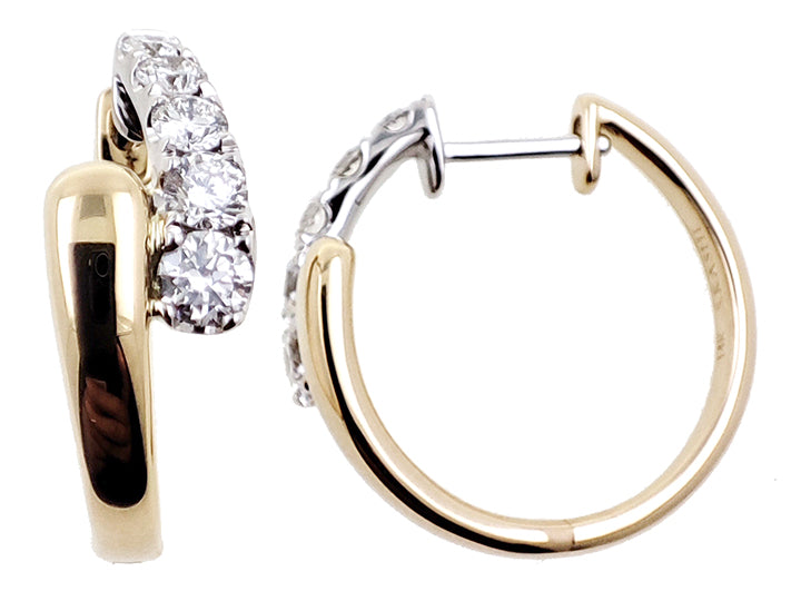 Yellow &amp; White Gold Diamond Earring