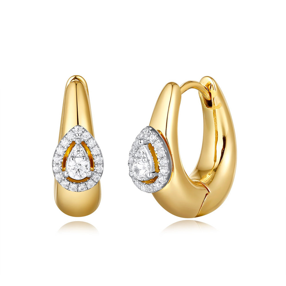 Yellow Gold &amp; Diamond Earring