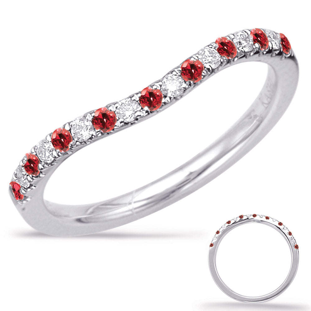 White Gold Ruby &amp; Diamond Band