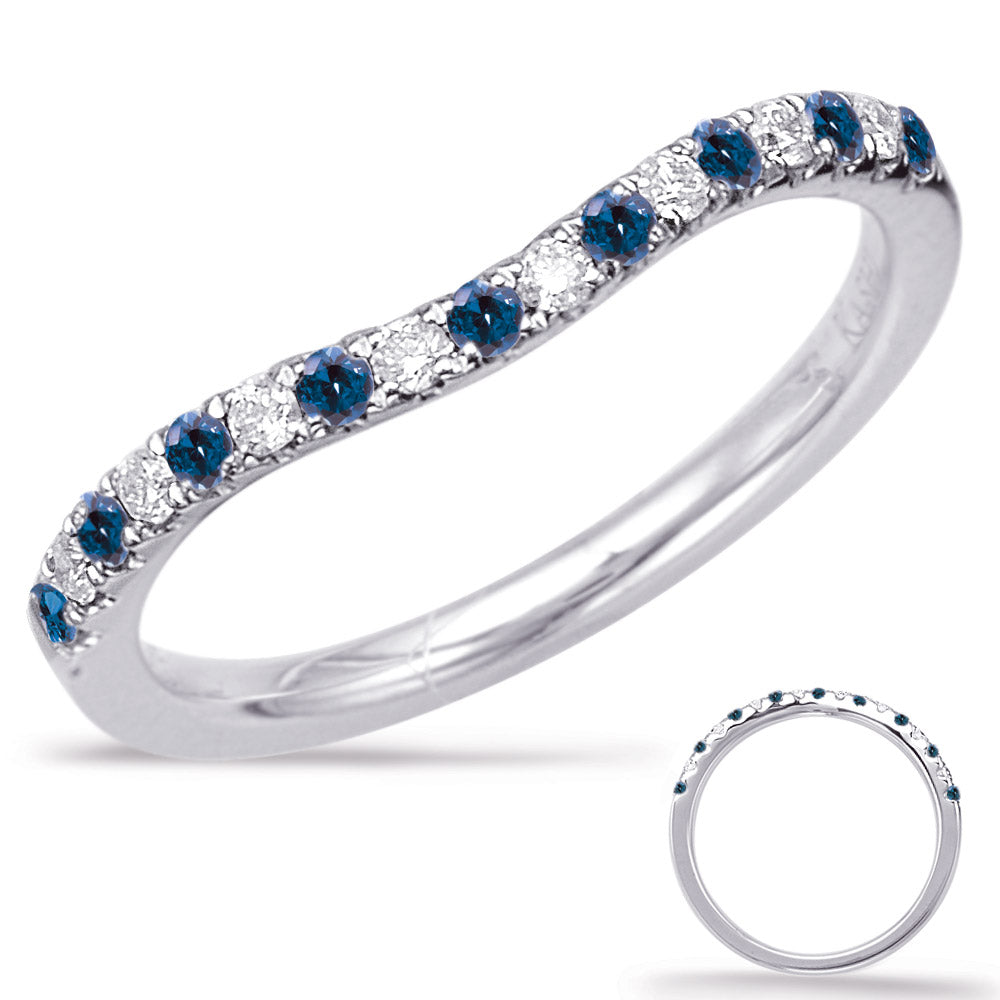 White Gold Sapphire &amp; Diamond Band