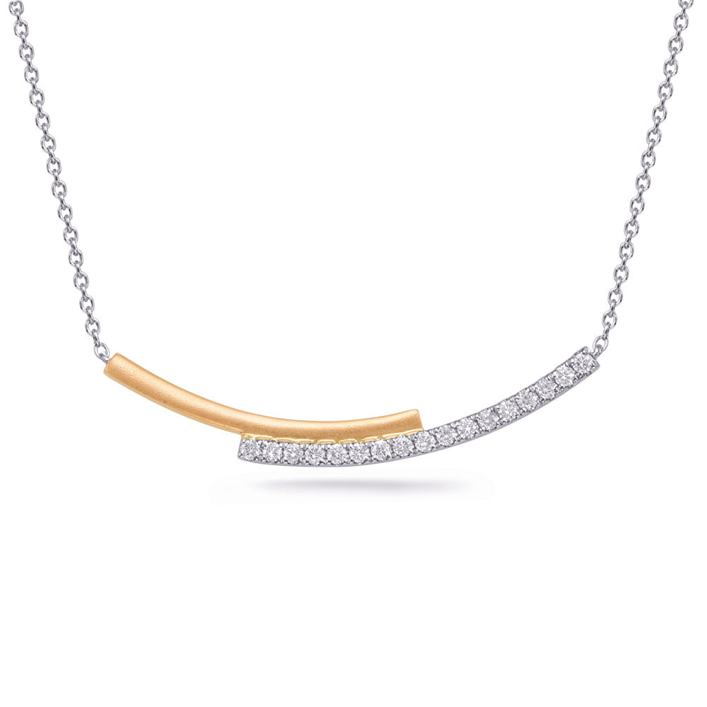 White &amp; Yellow Gold Diamond Necklace