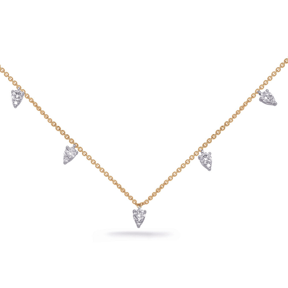 Yellow &amp; White Gold Diamond Necklace