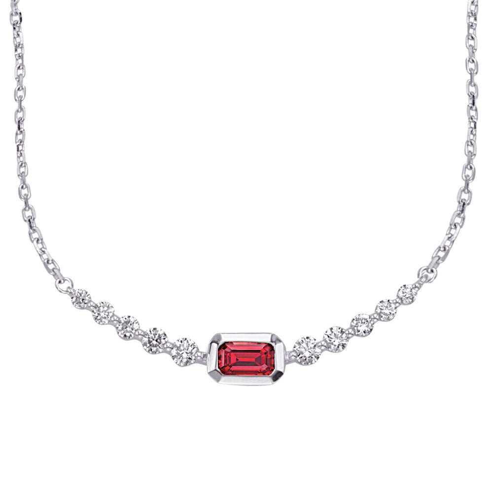 White Gold Ruby &amp; Diamond Necklace