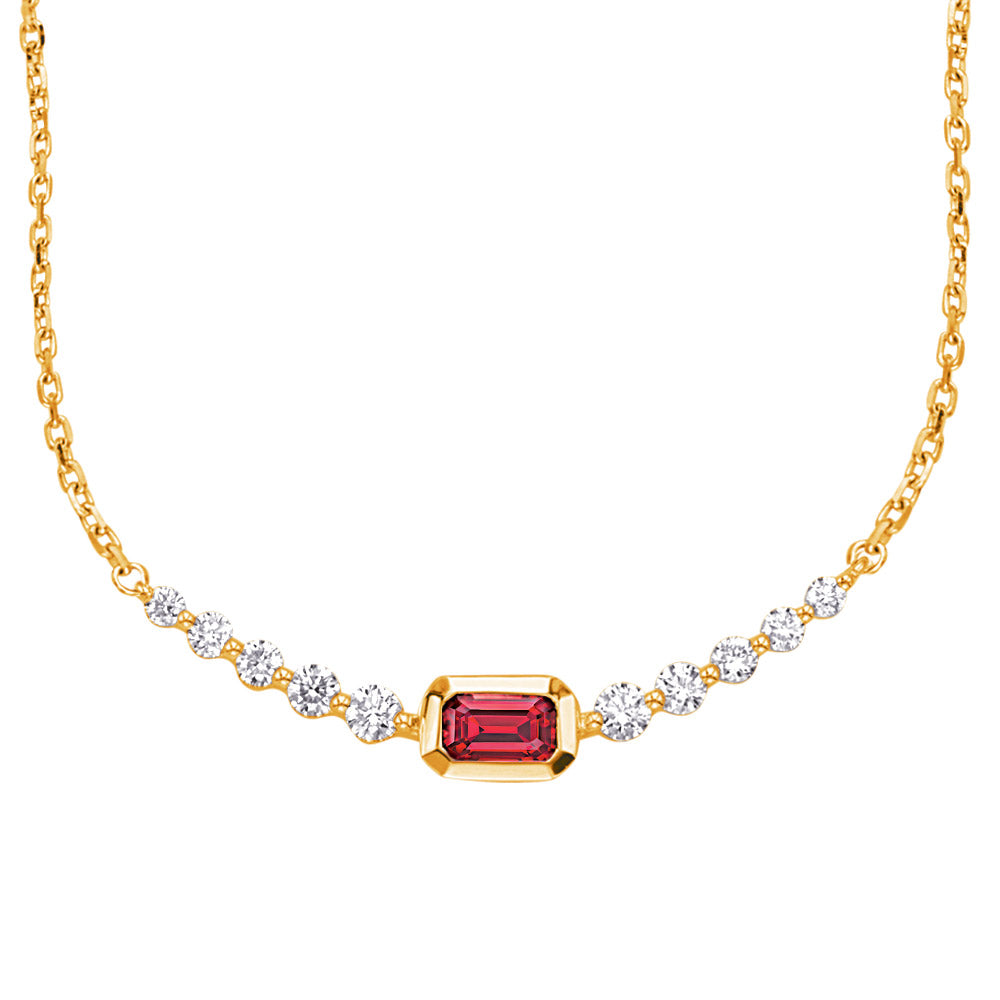 Yellow Gold Ruby &amp; Diamond Necklace