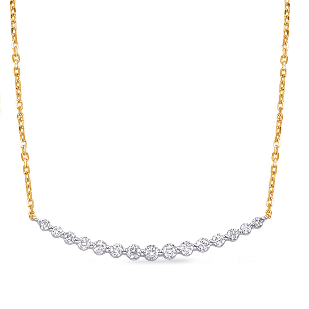 Yellow &amp; White Gold Diamond Necklace