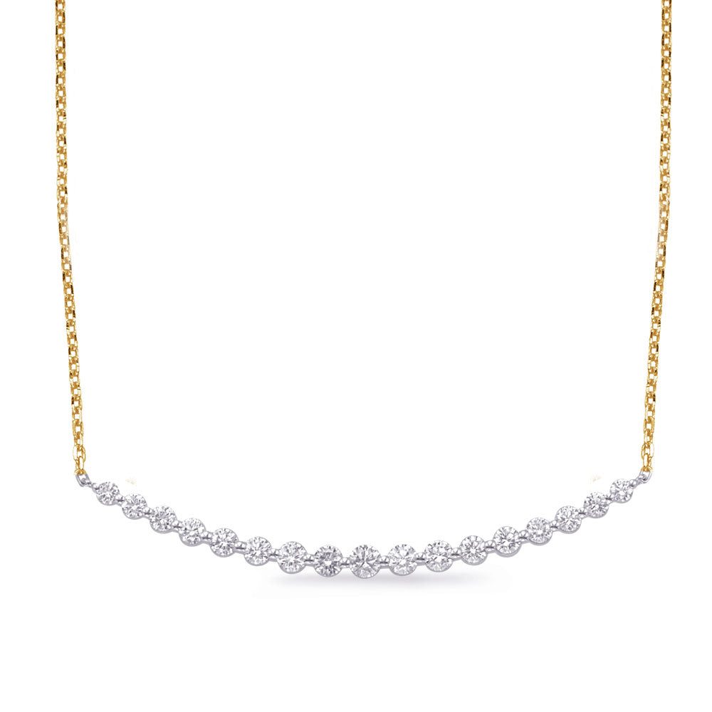 White &amp; Yellow Gold Diamond Necklace
