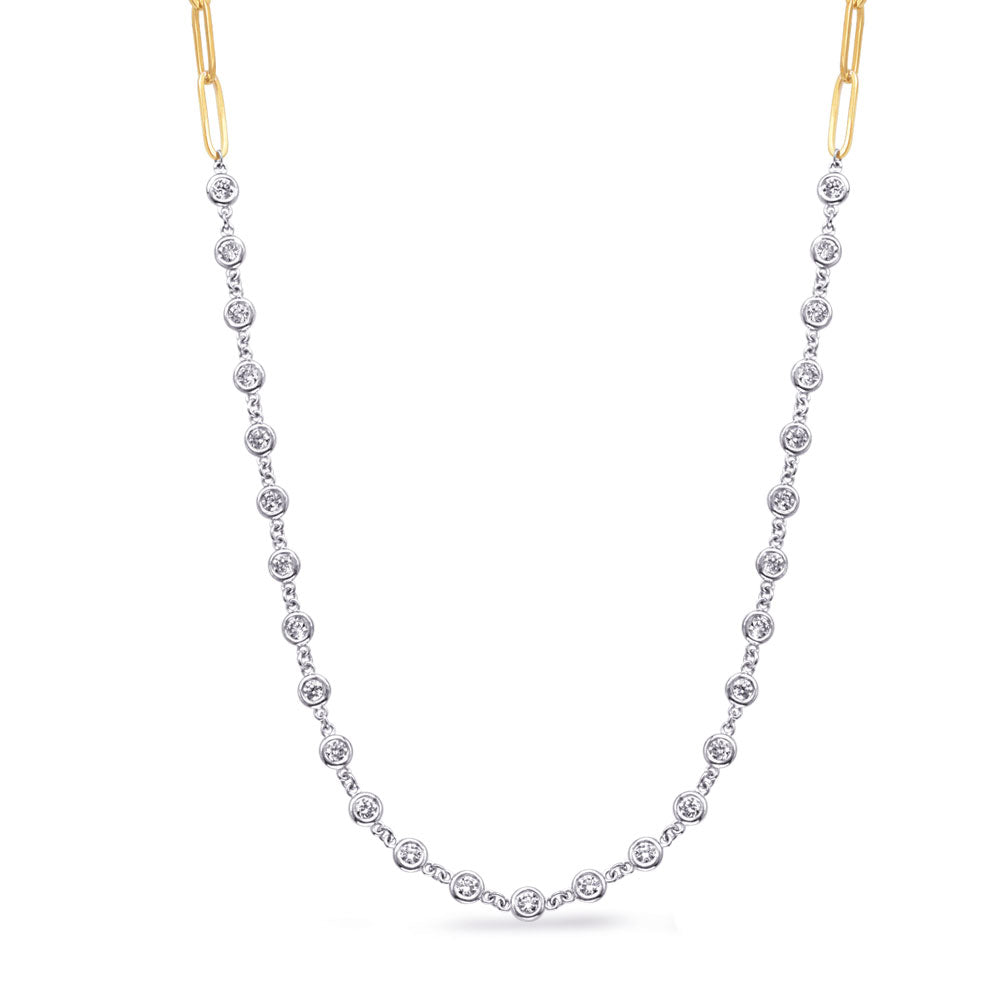 Yellow &amp; White Gold Diamond Necklace