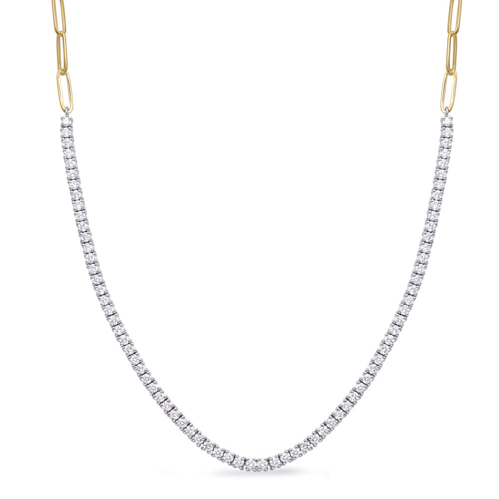 Yellow &amp; White Gold Diamond Necklace