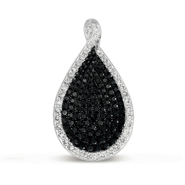 White &amp; Black Diamond Gold Pendant