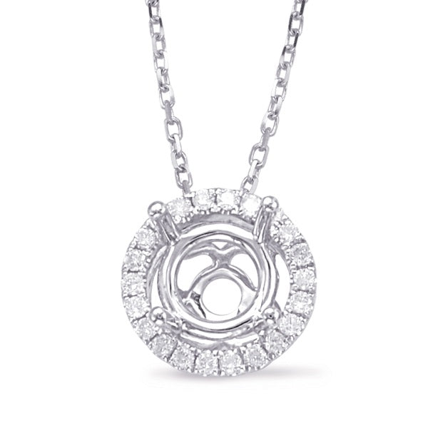 Diamond Pendant Halo For .75ct Center
