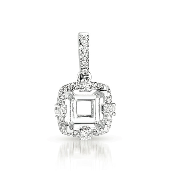 Diamond Pendant For 1ct Princess Center