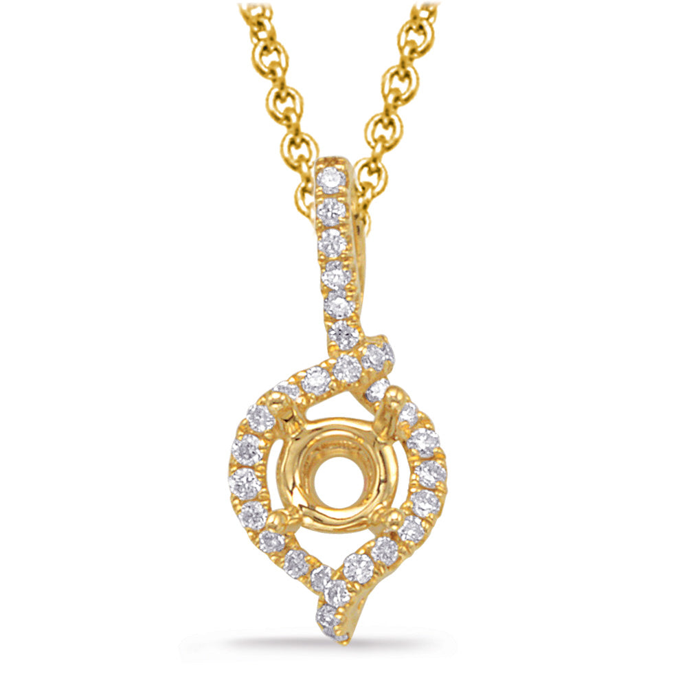 Diamond Pendant For .75ct Round Stone