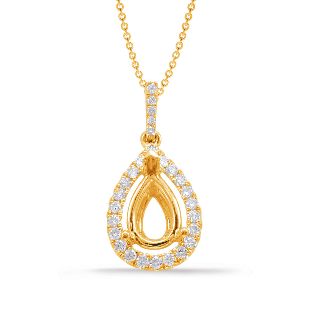 Diamond Pendant For10x7mm Pear Center