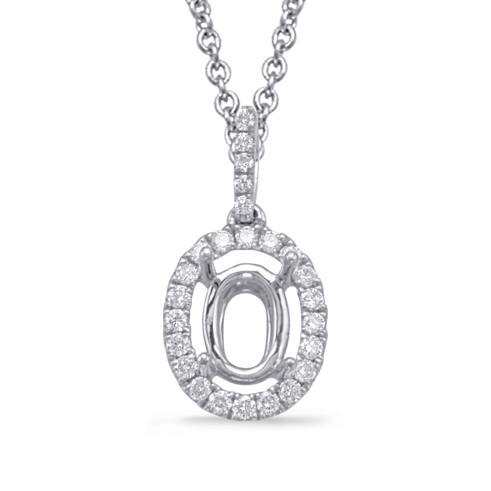 Diamond Pendant For 6x4mm Oval Center