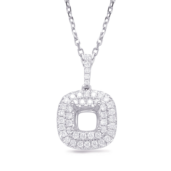 Diamond Pendant 0.50ct Cushion Center