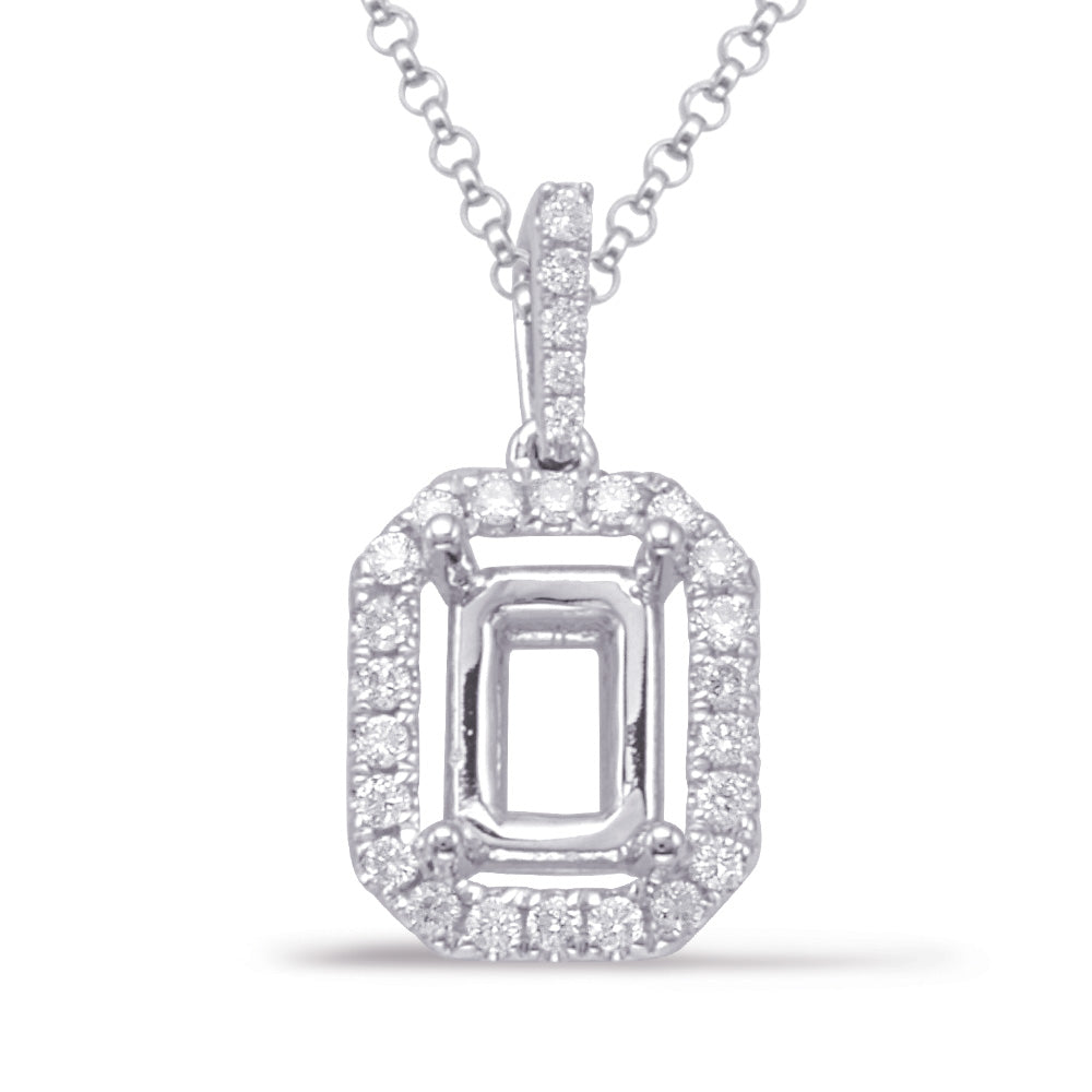 Diamond Pendant For 6x4mm Emerald Cut