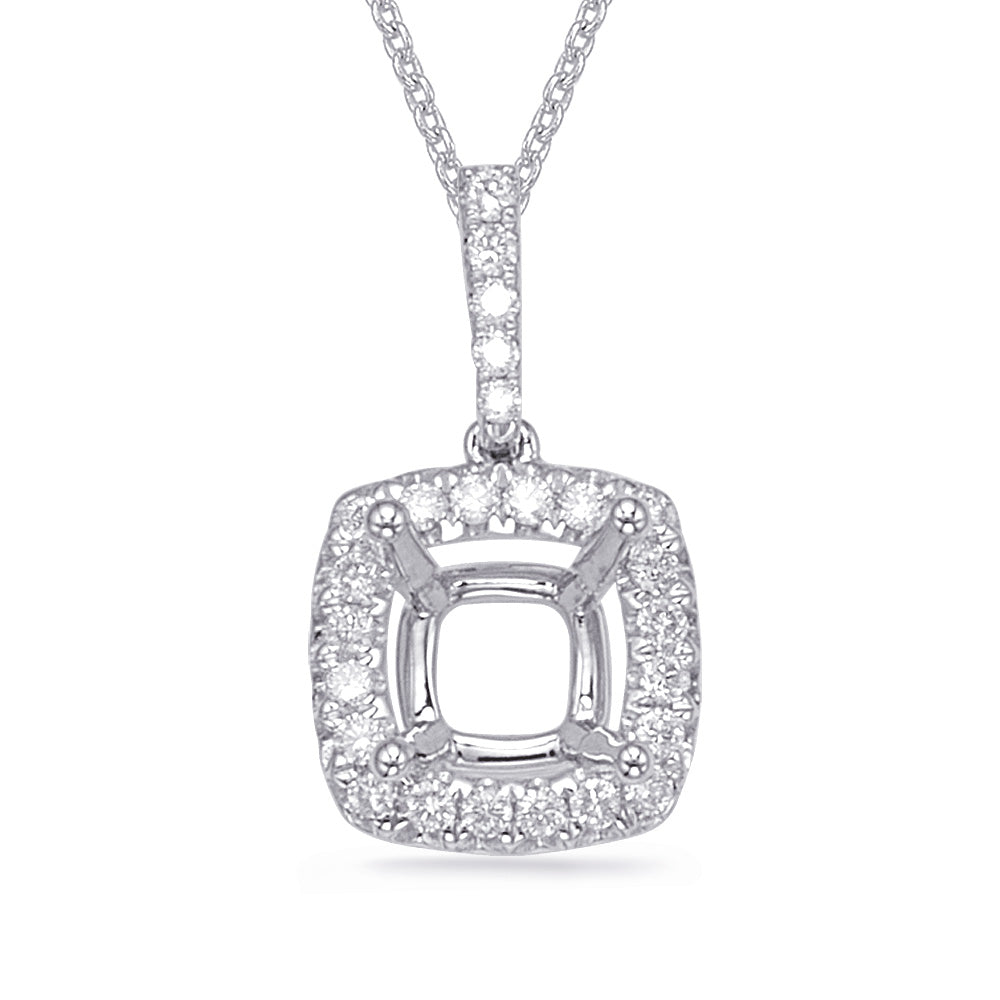 Diamond Pendant For 6.5mm Cushion