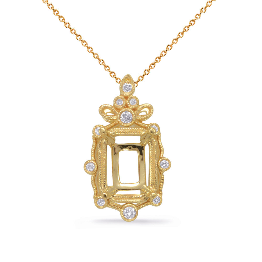 Yellow Gold Diamond Pendant 10x8mm