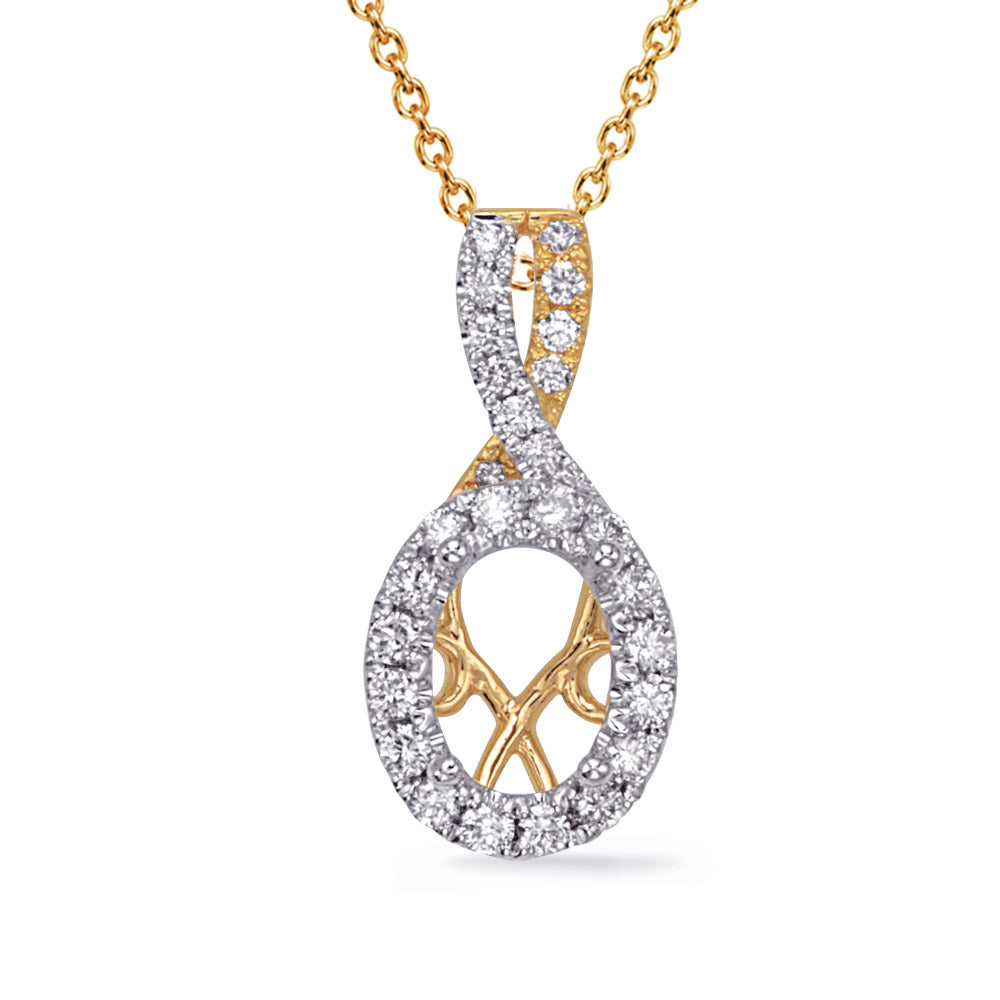 Yellow &amp; White Gold Diamond Pendant