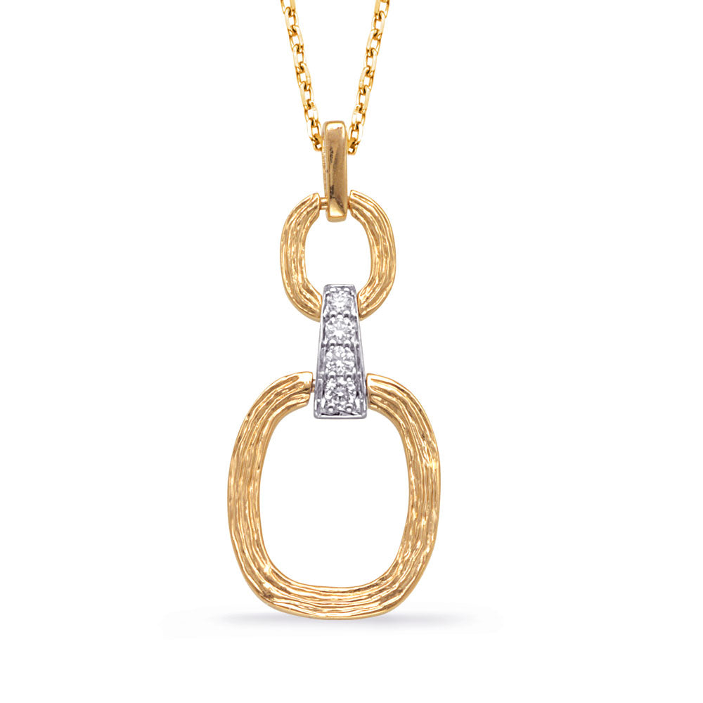 Yellow &amp; White Gold Diamond Pendant
