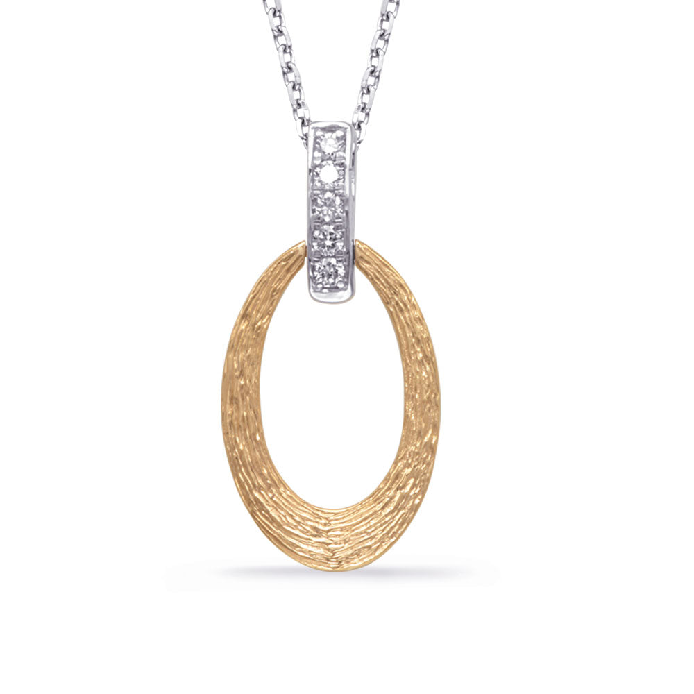 Yellow &amp; White Gold Diamond Pendant