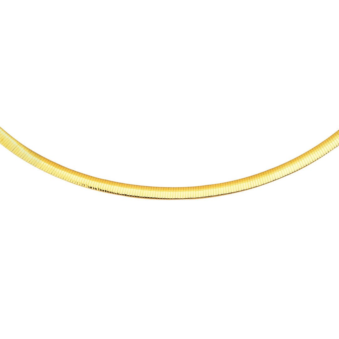 14K &amp; Silver 4mm Reversible Omega Basic Chain